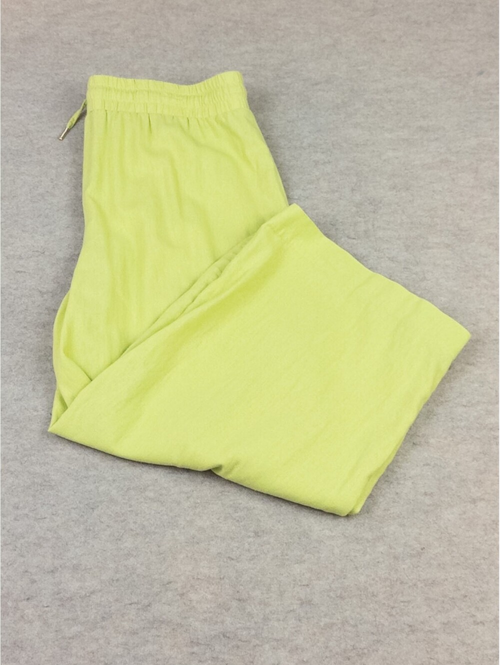 Anne Klein Women's Linen Blend Wide Leg Pants Medium Lime Green